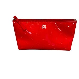 Kate Spade Camellia Street Mini Make Up Bag Hot Red Color Zip Top